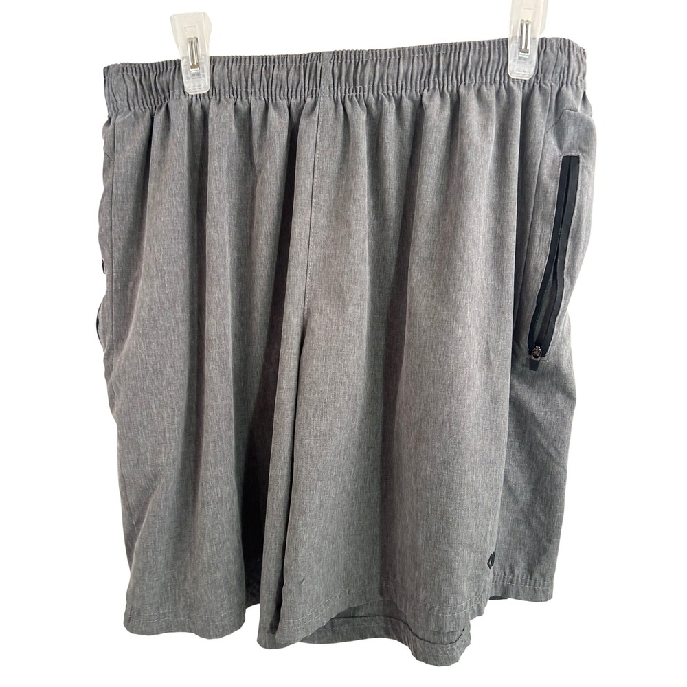 LEG3ND Athletic Shorts XL Gray Zipper Pocket Elastic Waist Mens